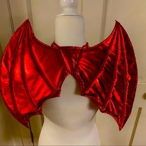 Red Wings & Tail for Halloween Costume Devil Bat